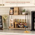 thumbnail image 7 of ANBOXIT Countertop Coffee Station Organizer, 2 Tier Wooden Shelf for Coffee Bar Accessories, Condiment Storage Caddy for Kitchen, Home, Office - Brown, 7 of 7