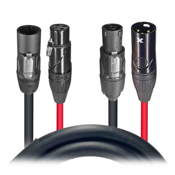 ProX XC-TR112-XLR03 Dual Powerkon to XLR Dual Audio Combo Link Jumper Cable -3Ft