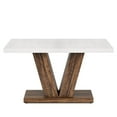 thumbnail image 3 of Fnova 47.24" Rectangular Farmhouse Dining Table, Wood Coffee Table for 4 People, Modern Kitchen Table for Dining Room, White Brown (Chairs Not Included), 3 of 11