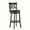 Dark Gray, variant on Weston Home Shapel Linen Lattice Back Swivel Bar Stool, Black Faux Leather