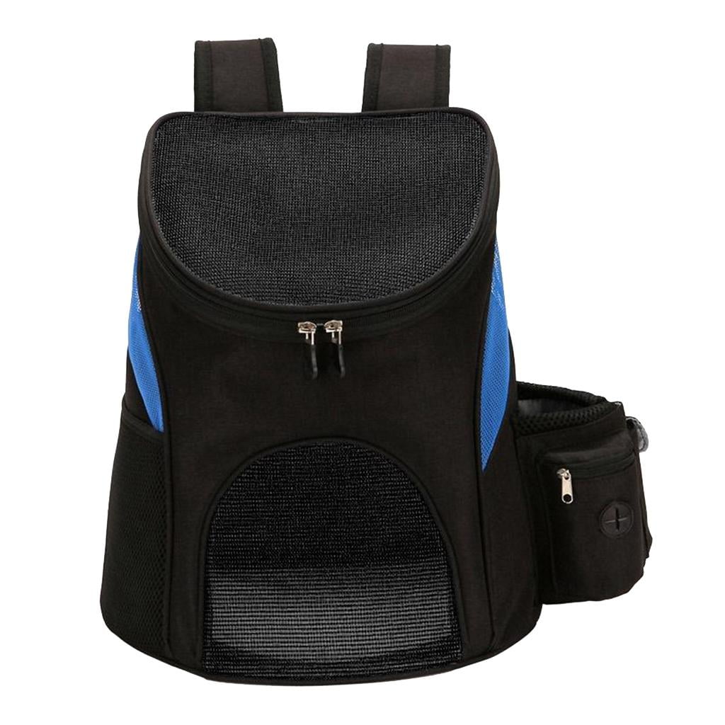 Fzaqwen Pet Cat Dog Backpack Carrier for Small Animal, Breathable, Designed for Travel, Hiking, Walking & Outdoor Blue Black S