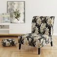 thumbnail image 2 of Designart "Serene Peony Bliss In White II" White Floral Upholstered Accent Chair - Cottage Arm Chair For Bedroom, 2 of 5
