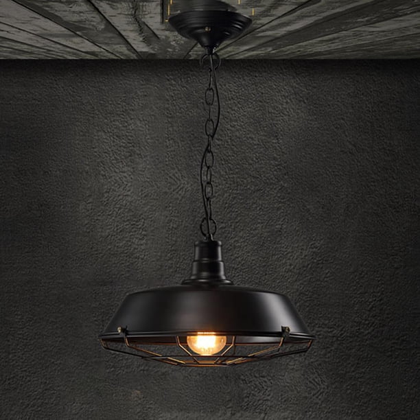 Accesorios de iluminación Colgantes industriales Yinane Lámpara de tejado de cocina Colgante de luz Negro