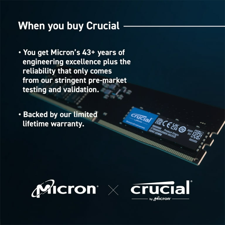 Micron PRO 48GB 2 x 24GB DDR5 SDRAM Memory Kit CP2K24G56C46U5