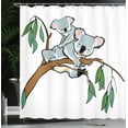 thumbnail image 4 of Ambesonne Animal Shower Curtain, Koala Eucalyptus, 69"Wx75"L, Brown Grey, 4 of 5