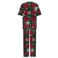 thumbnail image 4 of Puntoco Conjuntos de 2 piezas con estampado para mujer, camisetas de manga corta con cuello redondo y pantalones largos, trajes de chándal, liquidación Puntoco Puntoco-2037, 4 of 5