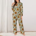 thumbnail image 2 of Honeii Cute Sunflowers print Women's Pajama Sets Long Sleeve Button Down Sleepwear Nightwear Soft Pjs Lounge Sets-XX-Large, 2 of 7