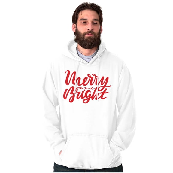 Classic Christmas Merry and Bright Hoodie Sweatshirt Women Men Brisco Brands S