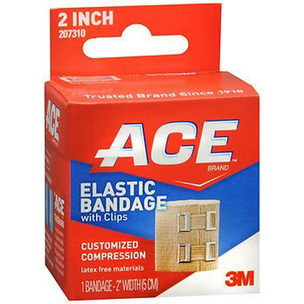 ACE Elastic Bandage With Clips Customized Compression 2 Inches 1 Each