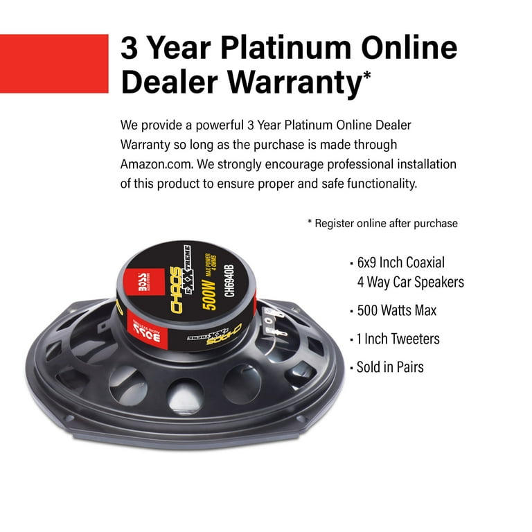 BOSS CH6940B Chaos 6x9 Inch Car Speakers - 500W, 4 Way, Full Range