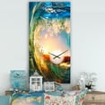 thumbnail image 2 of DesignArt Horloge Murale Grande Vagues Colorées de l'Océan Tombant, 2 of 2