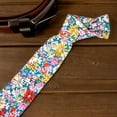 thumbnail image 2 of Spring Notion Men's Floral Print Cotton Skinny Tie, 2 of 3