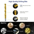 thumbnail image 6 of 230 Pieces Titanium Twist Drill Bit Set, 135° Tip High Speed Steel, Size from 3/64" up to 1/2", Ideal Drilling in Wood/Cast Iron/Aluminum Alloy/Plastic/Fiberglass, with Hard Storage, 6 of 8