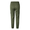 thumbnail image 2 of Pantalones cargo informales para hombre: cintura elástica, cordón, poliéster, estilo urbano, múltiples bolsillos, 2 of 7