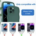 thumbnail image 6 of Case for iPhone 14 Pro Case Wave, Curly Frame Design for Women Girls, Cute Wavy Solid Color Aesthetic Phone Case Soft Flexible TPU Shockproof Full-Body Protective Case Cover 6.1" Midnight Green, 6 of 12