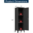 thumbnail image 3 of Locking Storage Cabinet Kitchen Pantry Metal Storage Cabinet for Bathroom 50" H Slim Lockable Storage Cabinet with Door and Removable Shelves (Black), 3 of 18