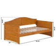 thumbnail image 2 of Pemberly Row Mid-Century Solid Wood Twin Daybed with Back Board in Light Toffee, 2 of 11