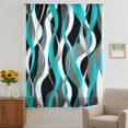 thumbnail image 3 of Aqua Stripe Sheer Curtains 54 Inches Long, Ombre Grey Moire Geometric Modern Abstract Light Filering Curtains, Breathable Simi Curtain Privacy Drapes for Kitchen Bathroom Small Window Treatment, 3 of 9