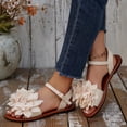 thumbnail image 6 of FRSASU Women's Flower Sandals Open Pointed Toe Dressy Summer Vacation Boho Ankle Strap Slides Shoes Beige, 6 of 9