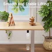 Veken 55 Inch Large Electric Standing Desk, Gaming Table, Nature | Height Adjustable Sit Stand Up Computer Tables for Home Office, Study , Writing, Suit students, employees and group work