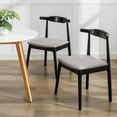 thumbnail image 2 of Duhome Mid-century Modern Dining Chairs Set of 2 Wooden Dining Room Chairs Fabric Upholstered Kitchen Side Chairs Retro, Black, 2 of 7