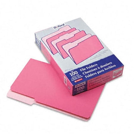 Pendaflex Two-Tone File Folders- 1/3 Cut- Top Tab- Legal- Pink/Light Pink- 100/Box