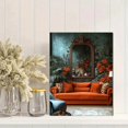 thumbnail image 2 of Qisvanset Framed Canvas Wall Art 12x16 Inch Leopard On Velvet Sofa Glamorous Interior Wall Decor, 2 of 5