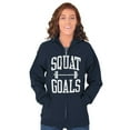 thumbnail image 4 of Squat Goals Workout Motivation Unisex Fleece Graphic Zip Up Hoodie Brisco Brands 2X, 4 of 5