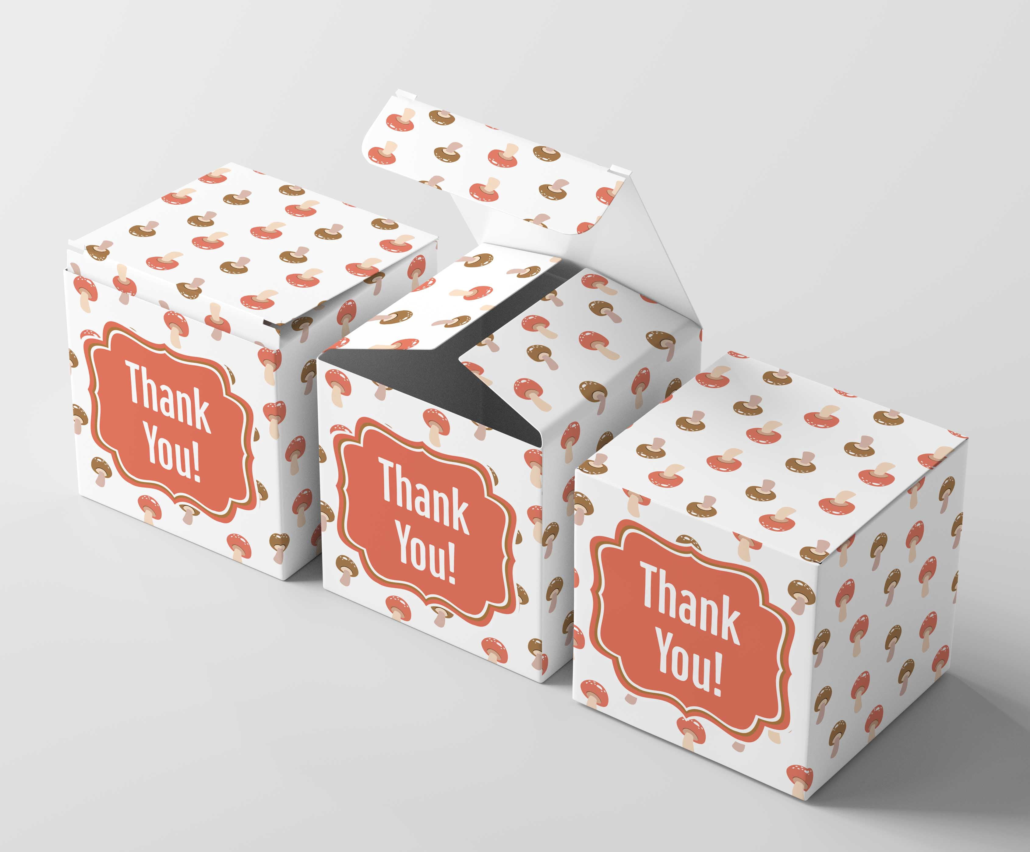 InkdotpotPaper Box -Mini Favor Box ForBaby Shower4x4x4 Inches Paper Gift Boxes, Candy Paper Box For Party Favors, Baby ShowerFox,Boy / GirlTheme- Pack Of 20-a