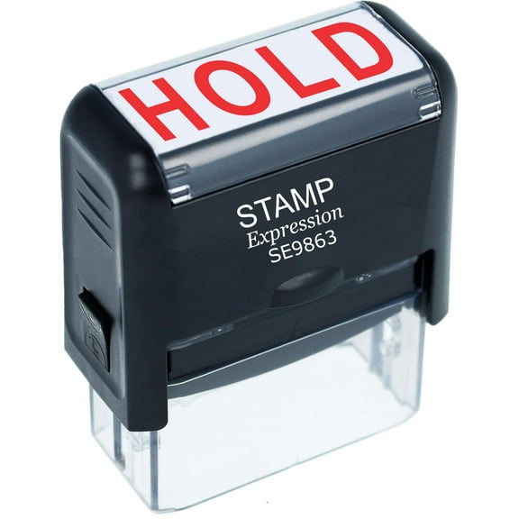 StampExpression - Hold Office Self Inking Rubber Stamp - Red Ink (A-5309)
