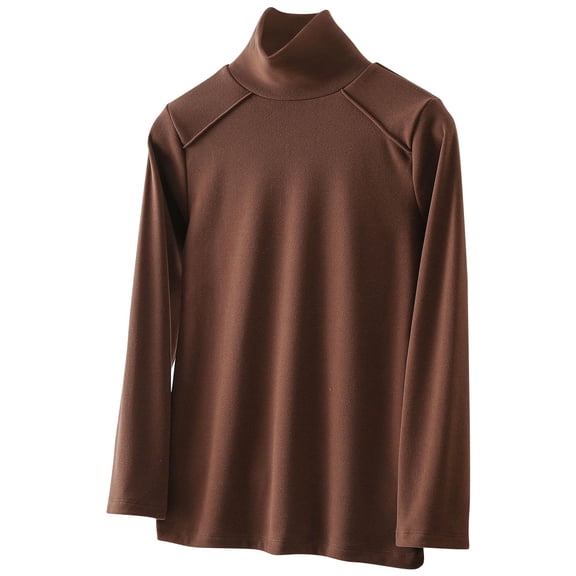 Dgankt Long Sleeve Shirts for Women High Neck Soft Stretch Basic Tee Lightweight Undershirts Casual Daily Wear Tops,Sizes M-2XL