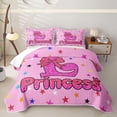 thumbnail image 2 of spefrowx Dreamy Princess L Letter Twin Quilt Set for Girls Boys, Kawaii Cartoon Stars Bow Twin Coverlet Set, 2-Piece, 2 of 7