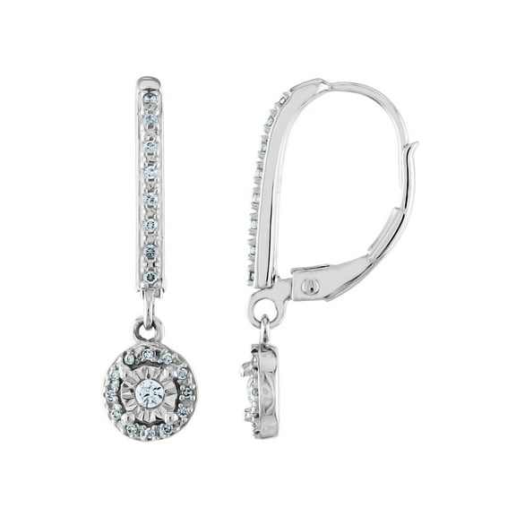 Gemspirations 1/10 cttw Diamond Circle Drop Earrings Sterling Silver