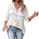 thumbnail image 2 of Pntutb moda mujer invierno sólido Casual manga larga botones Outwear abrigo blusa Pntutb Pntutb-2958, 2 of 9