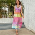 thumbnail image 5 of Watercolor Stripes Vestido Sin Mangas Para Mujer, Traje De, Ropa De Cumpleaños, Verano, 5 of 5