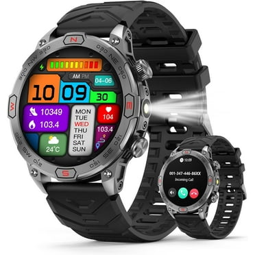 Smart Watch for Motorola Moto G8 Power - AMOLED 1.43" Display with LED Flashlight, Outdoor Smartwatch with Compass/Altitude/Air Pressure, Waterproof Fitness Tracker Watch