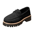 thumbnail image 6 of Rokment Vintage Classic Slip on Chunky Loafers for Women 2026 Spring Fall Casual British Retro Platform Oxfords Dress Shoes Black Size 6, 6 of 7