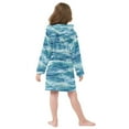 thumbnail image 4 of FORMRS Kids Bathrobe Unisex Hooded Robe Toddler Pajamas Sleepwear, Size 7-9T, Green Watercolor Ocean Waves, 4 of 7
