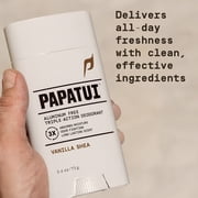 Papatui Triple Action Complex Mens Aluminum Free Deodorant, Vanilla Shea, 2.6 oz