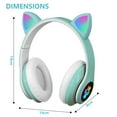 thumbnail image 4 of Rirool Cat Ear Bluetooth Headphones for Kids Girls - Wireless Headset w/Mic, 94dB Volume Limit, LED Lights, Foldable, for School/Travel Green, 4 of 10