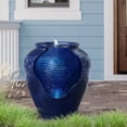 thumbnail image 2 of Teamson Home Outdoor Glazed Pot Floor Fountain with LED Lights, Blue, 2 of 5