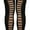 Open Back Keyhole Zigzag - Black, variant on Women's Opaque Keyhole Back Thigh High w/ Rhinestone & Satin Bow - Black - One Size