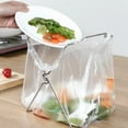 thumbnail image 1 of Trash Bag Rack, Foldable Garbage Bag Rack, Stainless Steel Kitchen Utensils For Living Room Kitchen, 1 of 8