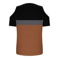 thumbnail image 6 of CHGBMOK Womens Shirts V Neck Short Sleeve Cold Shoulder Basic Tee Tops, 6 of 7