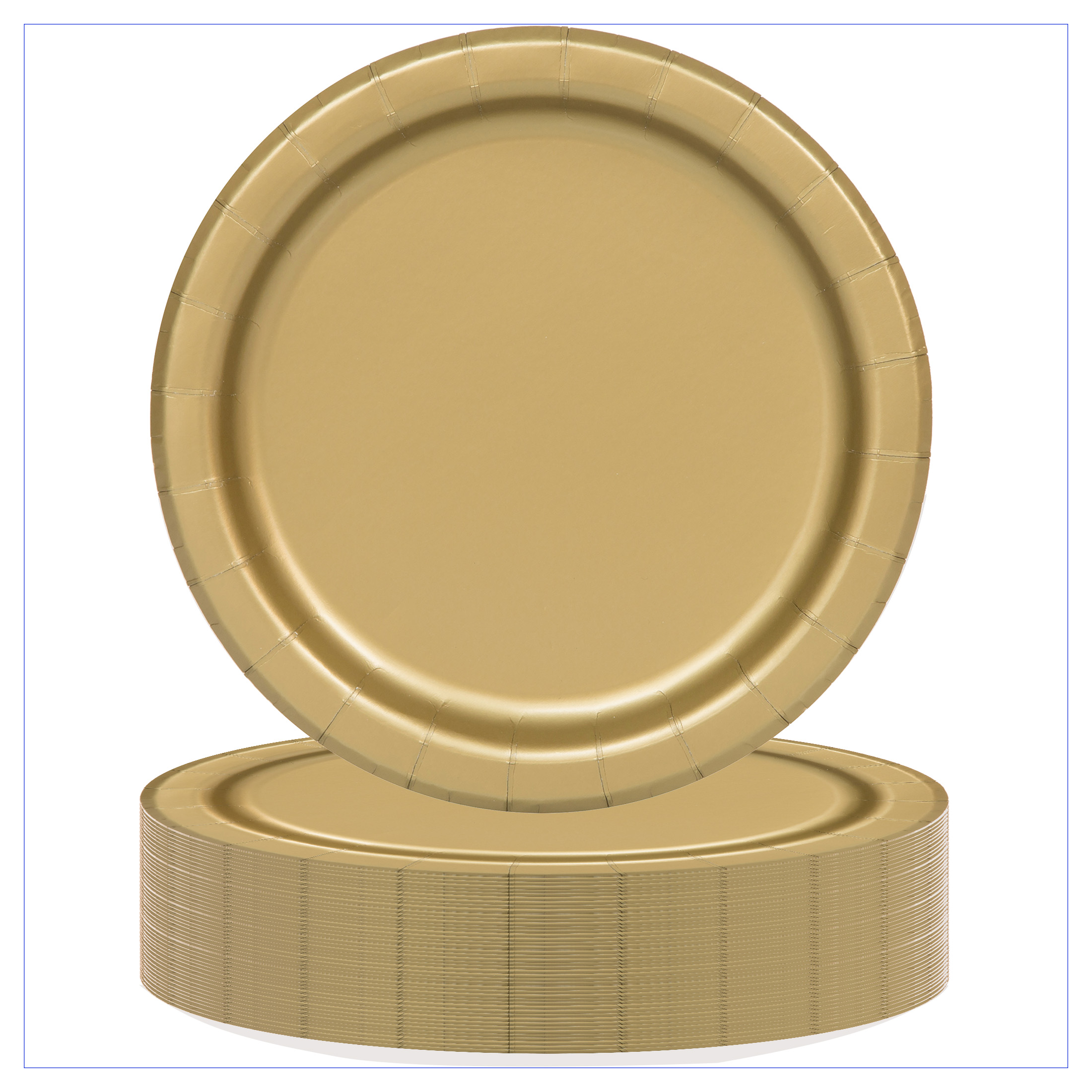 Way to Celebrate! Gold Paper Dinner Plates, 9in, 55ct - image 2 of 6