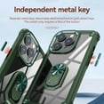 thumbnail image 7 of Allytech Clear Case for iPhone 15 Pro, Slim Case with Metal Ring Kickstand, Armor Lens Protection Shockproof Anti-Fingerprint Soft TPU Frame + Hard PC Back Protective Case - Armygreen, 7 of 7