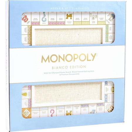 WS Game Company Monopoly Deluxe Bianco Edition Wooden Board Game for Families & Kids