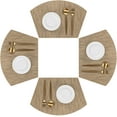 thumbnail image 1 of Juego de 4 Manteles Individuales de Vinilo Tejido en Forma de Cuña Color Tostado Reversibles y Fáciles de Limpiar para Comedor, 1 of 5