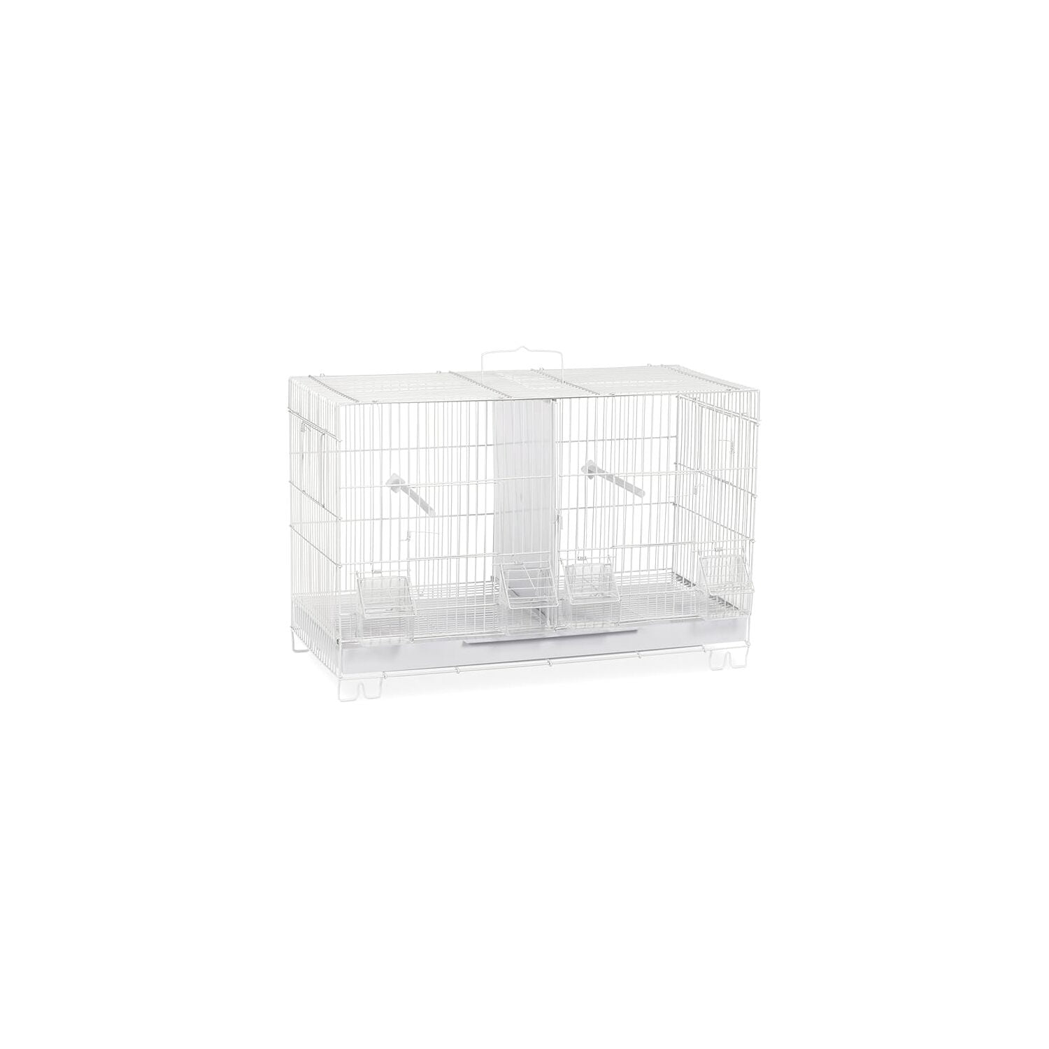 HomeStock Artisanal Artistry Bird Cage with Handcrafted Design, Intricate Details, Spacious Interior for a Stylish and Comfortable Home-Color:White,Size:Large