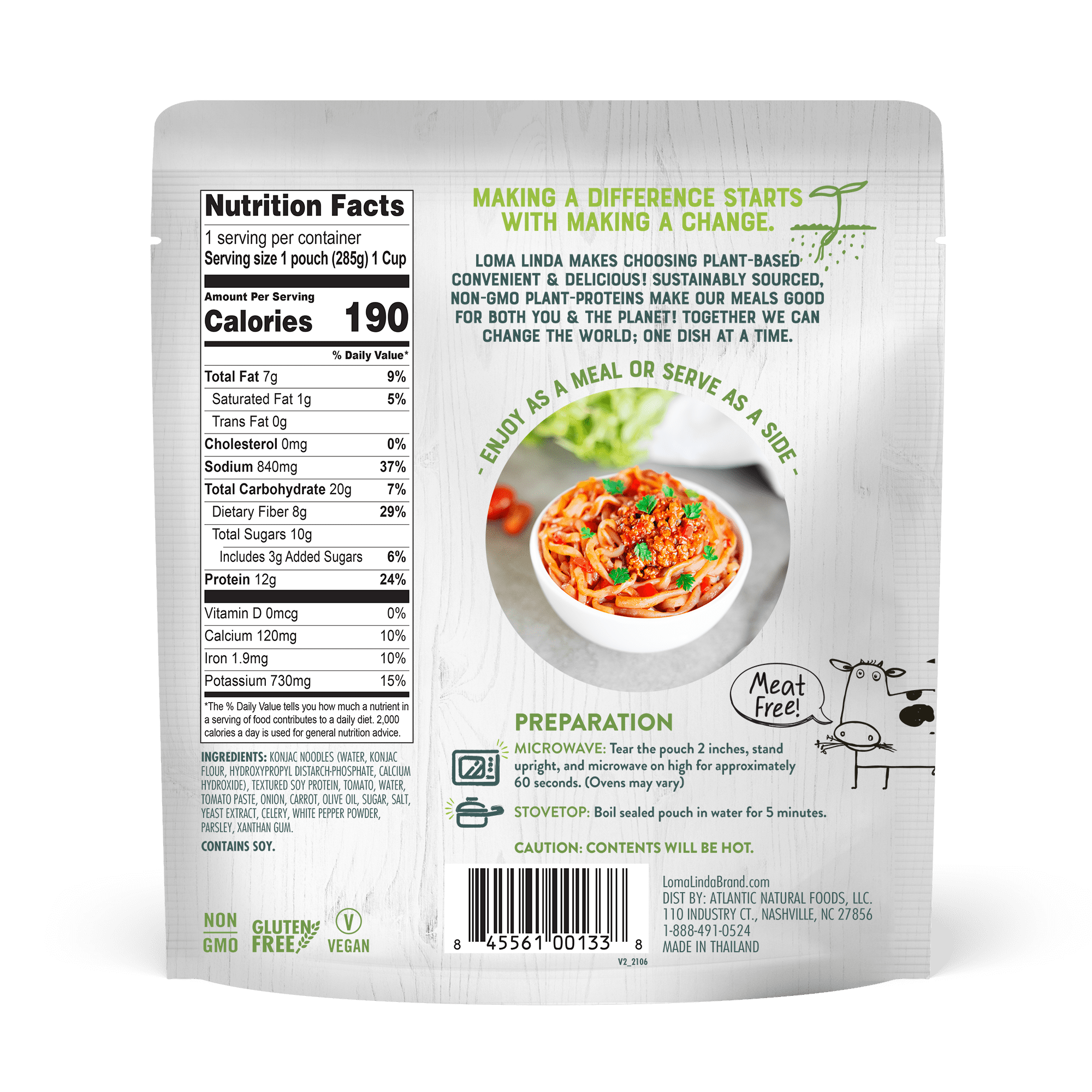 (4 pack) Loma Linda Hearty Spaghetti, 10 oz (Shelf Stable) Packaged Meals